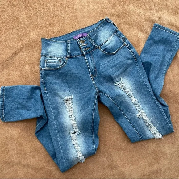 BAMBOO High Rise Stretch Skinny Jeans Size 5 - Picture 1 of 16